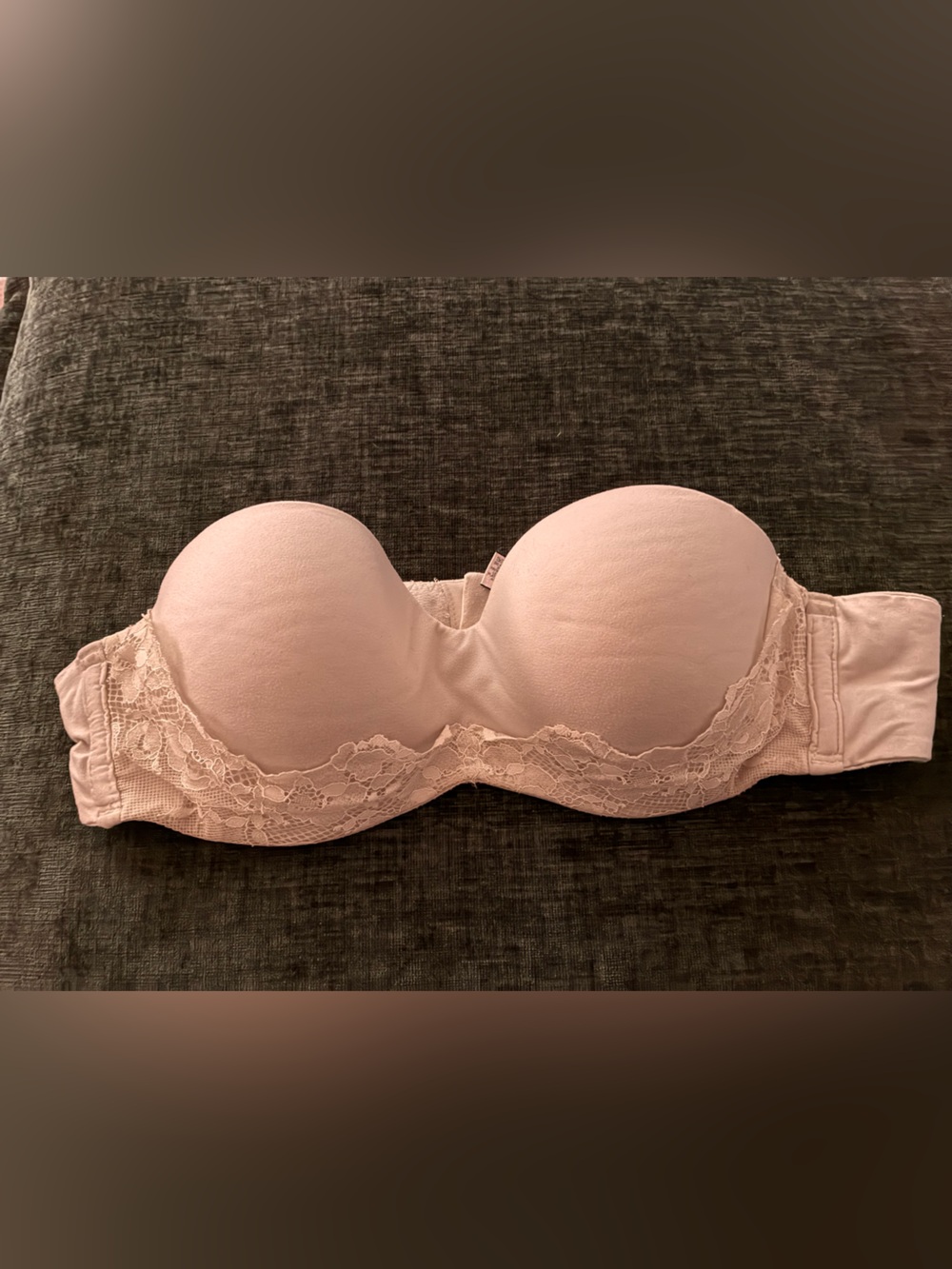 Victoria's Secret Nude Strapless Push-Up Bra with Lace